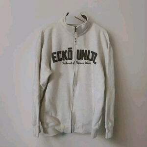 Ecko Unlimited Marc Ecko fullzip Sweatshirt. XXL Beige Brown Y2k Urban Retro